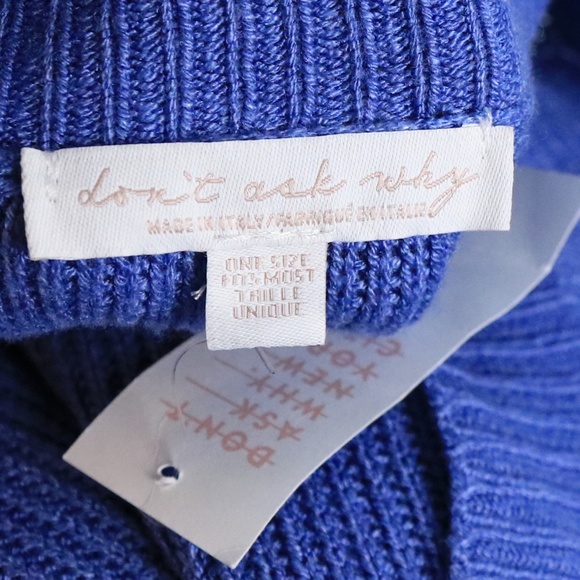 Don't Ask Why Women One Size Italy Periwinkle Boat Neck Modal Blend Crop Sweater - Picture 8 of 8